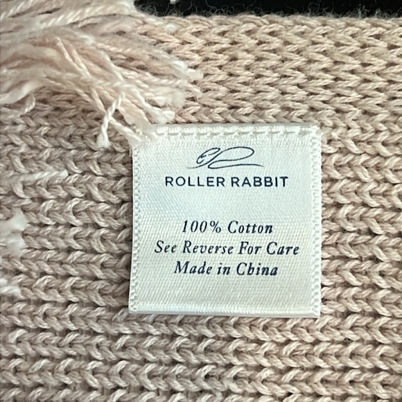 Roller Rabbit May Cape Sweater poncho solid Pale Rose, fringed hem,fits all NWT - Picture 6 of 12